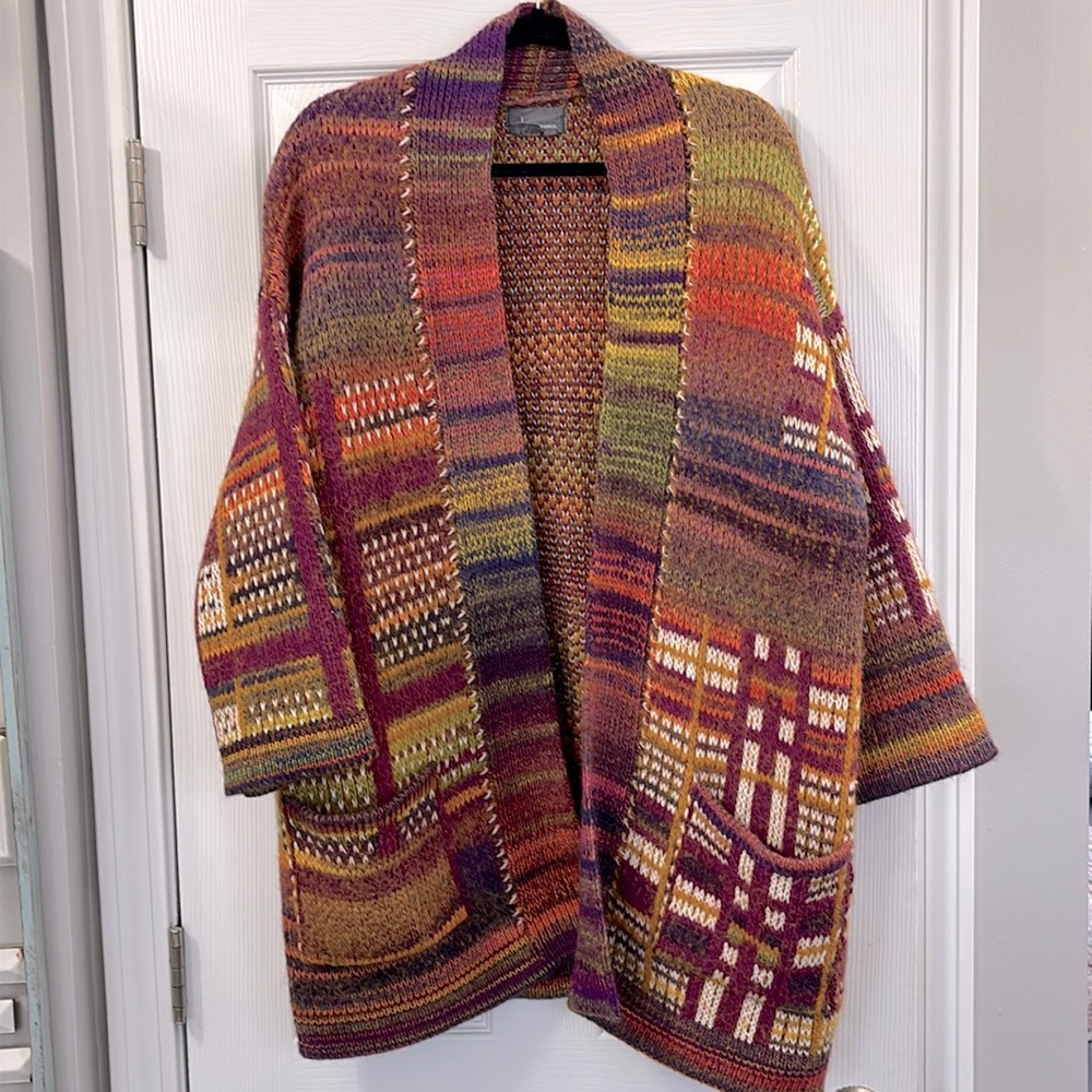 SOLD Anthropologie Tavia Longline Patchwork
Cardigan